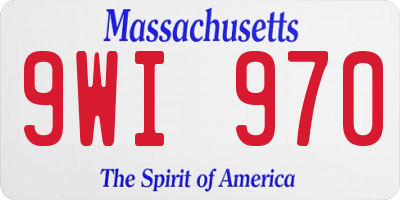 MA license plate 9WI970