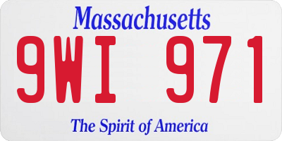 MA license plate 9WI971
