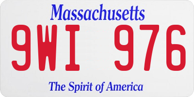 MA license plate 9WI976