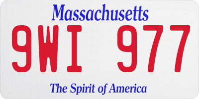 MA license plate 9WI977