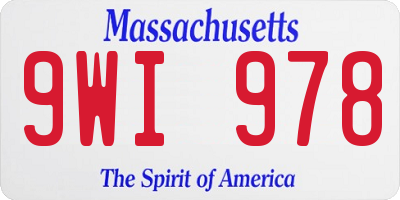 MA license plate 9WI978