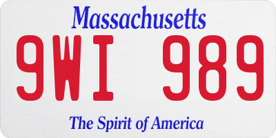 MA license plate 9WI989