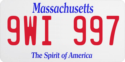 MA license plate 9WI997