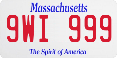 MA license plate 9WI999