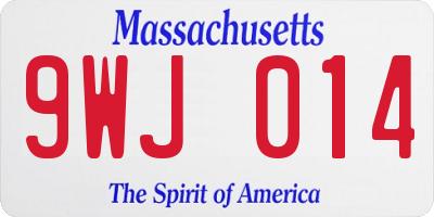 MA license plate 9WJ014