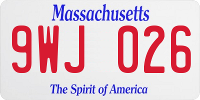 MA license plate 9WJ026