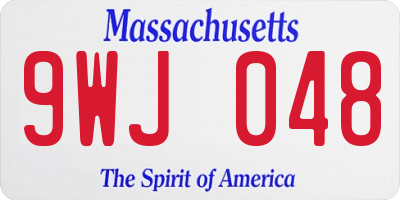 MA license plate 9WJ048