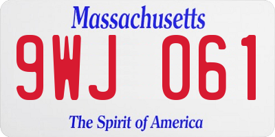 MA license plate 9WJ061
