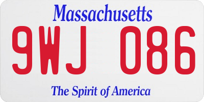 MA license plate 9WJ086
