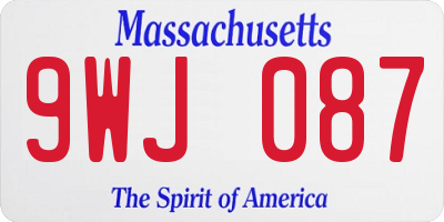 MA license plate 9WJ087
