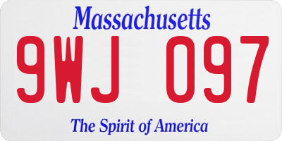 MA license plate 9WJ097