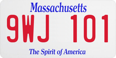 MA license plate 9WJ101