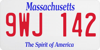 MA license plate 9WJ142