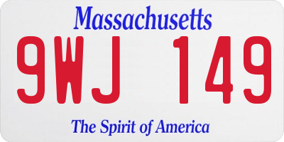 MA license plate 9WJ149