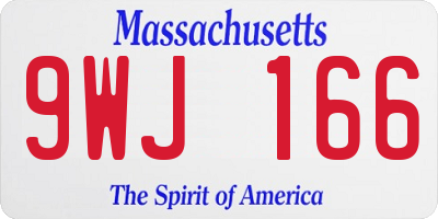 MA license plate 9WJ166