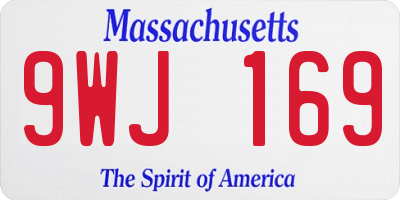 MA license plate 9WJ169