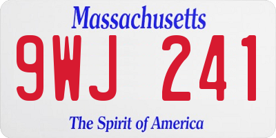 MA license plate 9WJ241