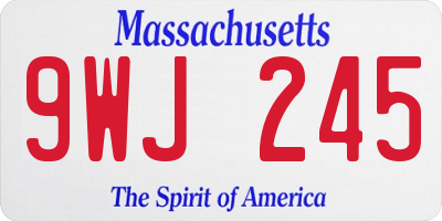 MA license plate 9WJ245