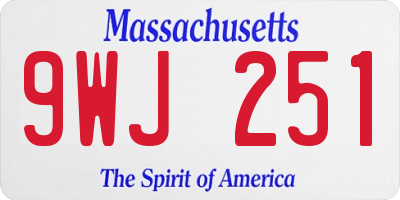 MA license plate 9WJ251