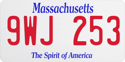 MA license plate 9WJ253