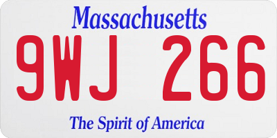 MA license plate 9WJ266