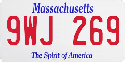 MA license plate 9WJ269