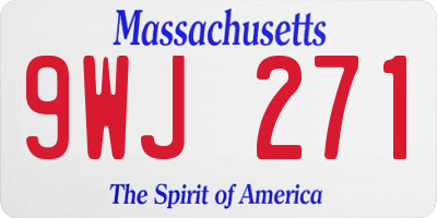 MA license plate 9WJ271