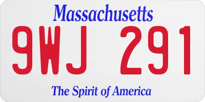 MA license plate 9WJ291