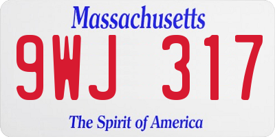 MA license plate 9WJ317