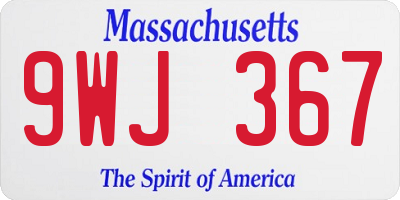 MA license plate 9WJ367