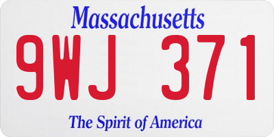 MA license plate 9WJ371