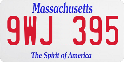 MA license plate 9WJ395
