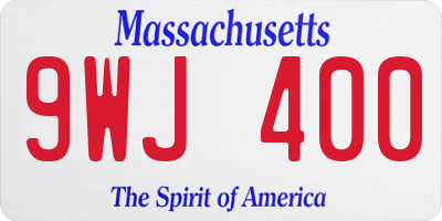 MA license plate 9WJ400
