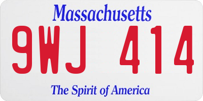 MA license plate 9WJ414