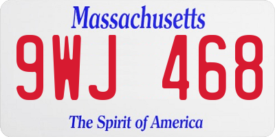 MA license plate 9WJ468