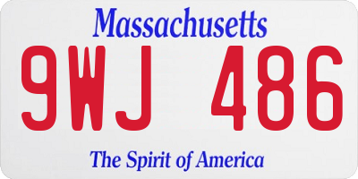 MA license plate 9WJ486