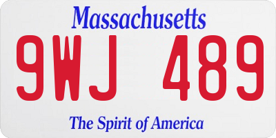 MA license plate 9WJ489