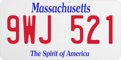 MA license plate 9WJ521