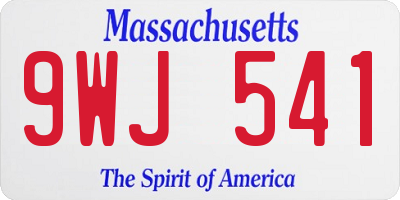 MA license plate 9WJ541