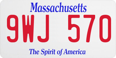 MA license plate 9WJ570