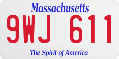 MA license plate 9WJ611