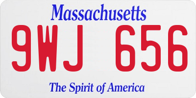 MA license plate 9WJ656