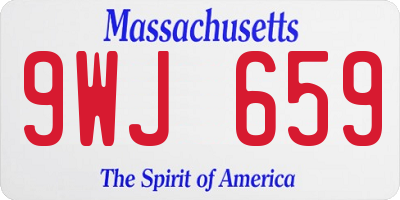MA license plate 9WJ659