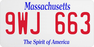 MA license plate 9WJ663