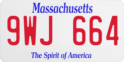 MA license plate 9WJ664