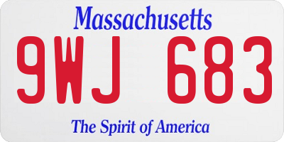 MA license plate 9WJ683