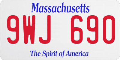 MA license plate 9WJ690