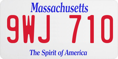 MA license plate 9WJ710
