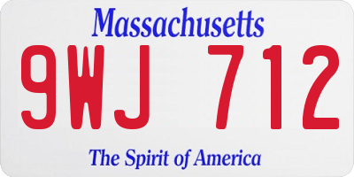 MA license plate 9WJ712