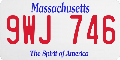 MA license plate 9WJ746